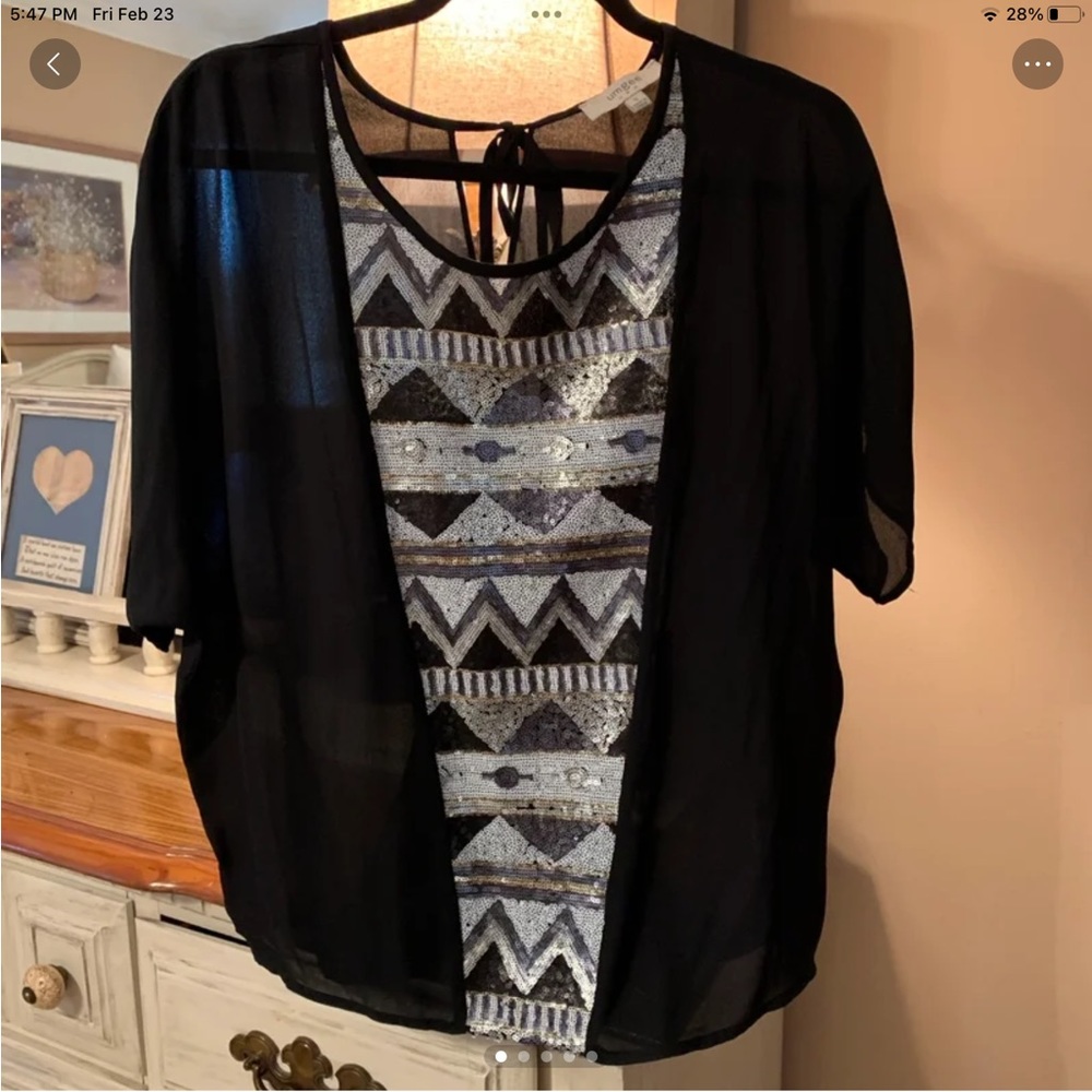 Umber Sequin Front Top